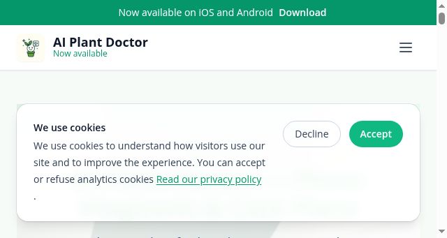 Screenshot of theaiplantdoctor.com