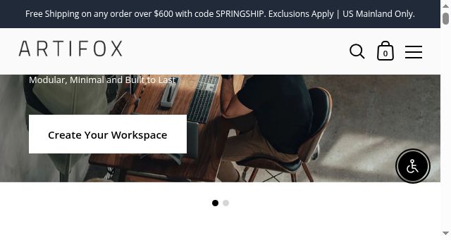 Screenshot of theartifox.com