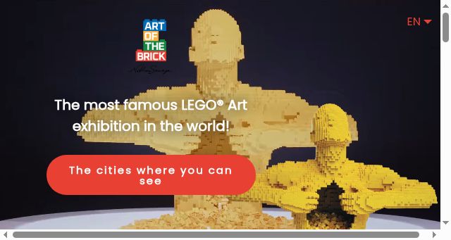 Screenshot of theartofthebrickexpo.com