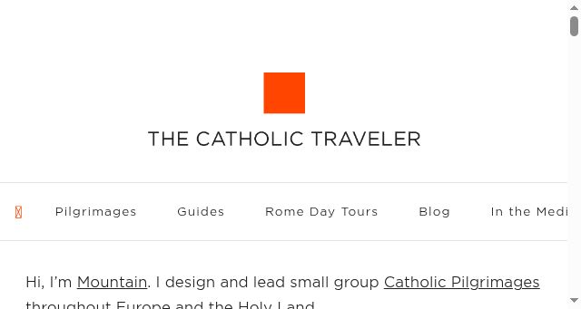 Screenshot of thecatholictraveler.com