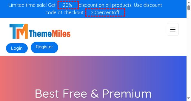 Screenshot of thememiles.com