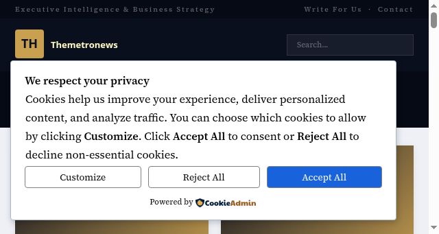 Screenshot of themetronews.co.uk