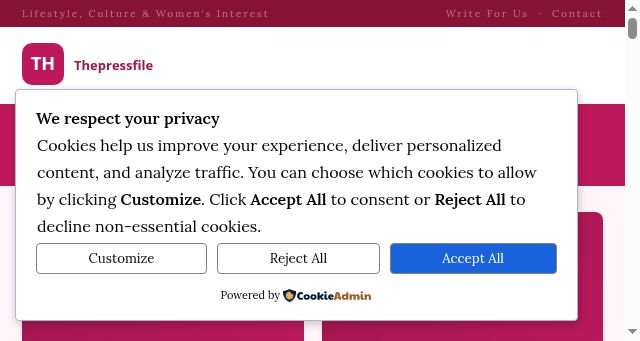 Screenshot of thepressfile.co.uk