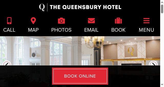 Screenshot of thequeensburyhotel.com