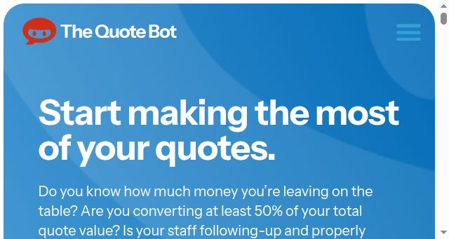 Screenshot of thequotebot.com