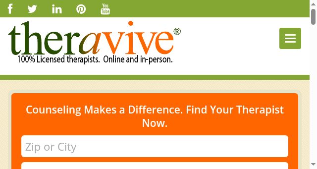 Screenshot of theravive.com