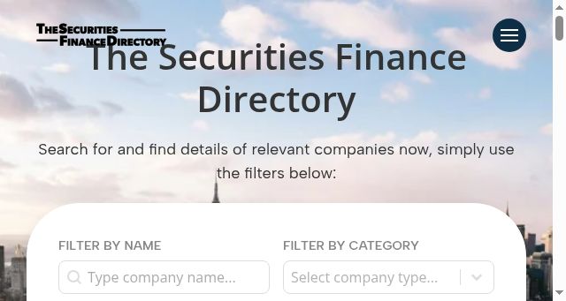 Screenshot of thesecuritiesfinancedirectory.com