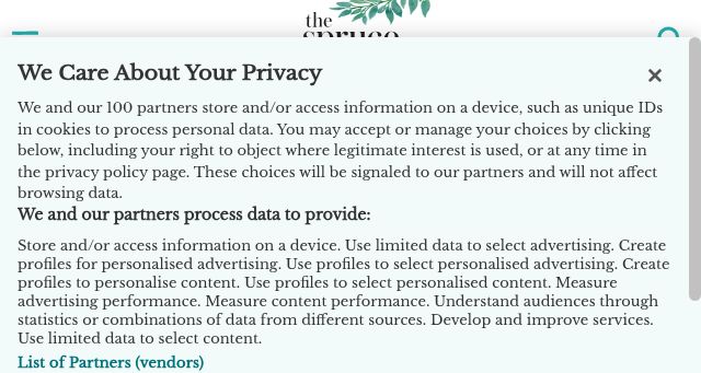 Screenshot of thespruce.com