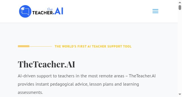 Screenshot of theteacher.ai