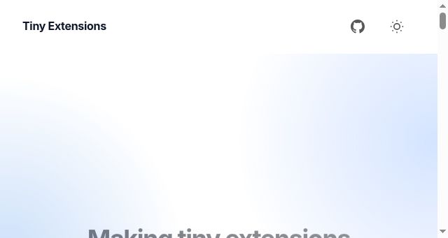 Screenshot of tinyextensions.com