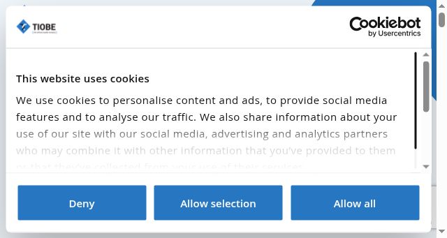 Screenshot of tiobe.com