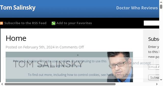 Screenshot of tomsalinsky.co.uk