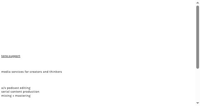 Screenshot of tone.support
