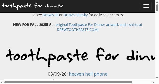 Screenshot of toothpastefordinner.com