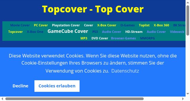 Screenshot of topcover.de