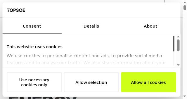 Screenshot of topsoe.com