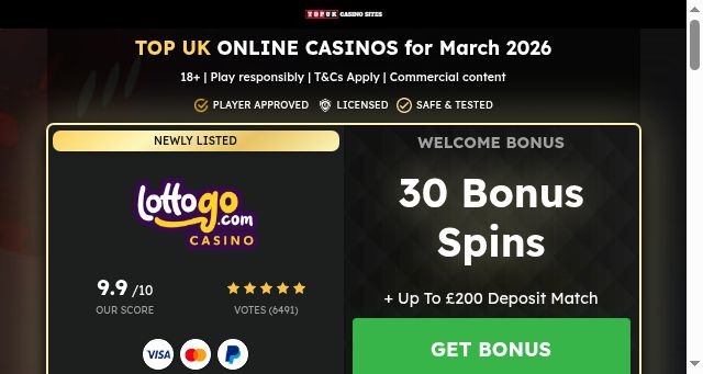 Screenshot of topukcasinossites.com
