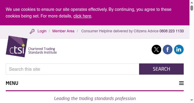 Screenshot of tradingstandards.uk