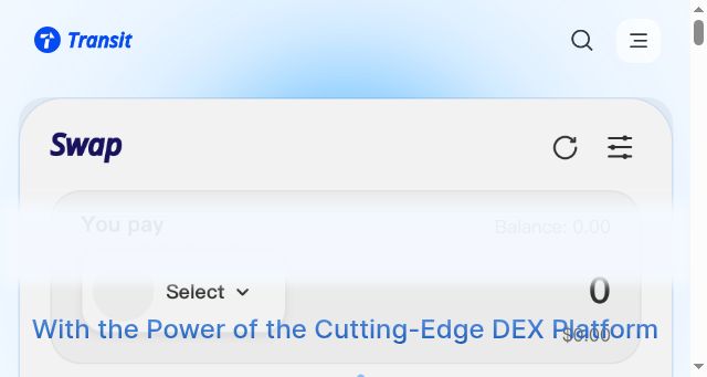 Screenshot of transit.finance