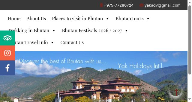 Screenshot of traveltobhutan.travel