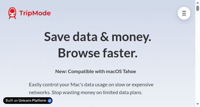Screenshot of tripmode.ch