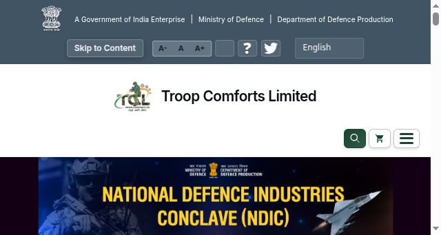 Screenshot of troopcomfortslimited.co.in