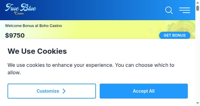 Screenshot of truebluecasinos.org