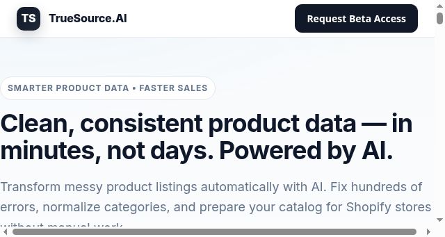 Screenshot of truesourceai.digital