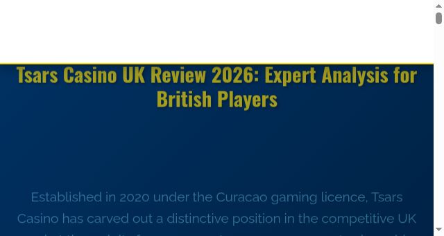 Screenshot of tsarscasino.org.uk