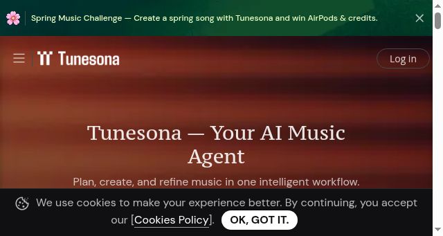 Screenshot of tunesona.com