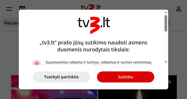 Screenshot of tv3.lt