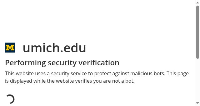 Screenshot of umich.edu