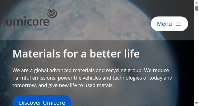 Screenshot of umicore.com