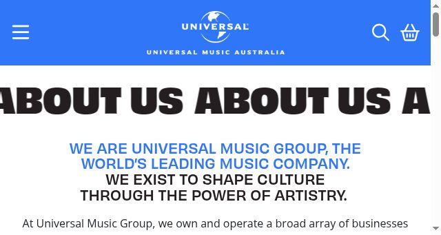 Screenshot of umusic.com.au