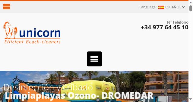 Screenshot of unicorn-beachcleaners.com
