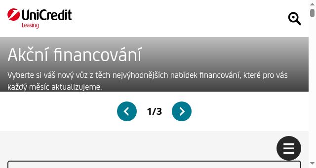 Screenshot of unicreditleasing.cz