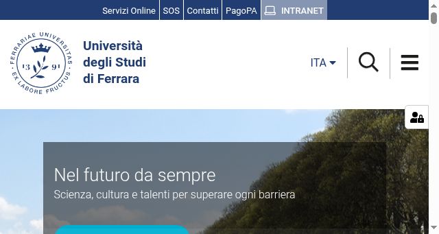 Screenshot of unife.it