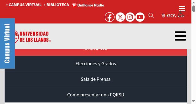 Screenshot of unillanos.edu.co
