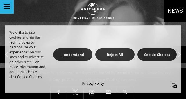 Screenshot of universalmusic.com