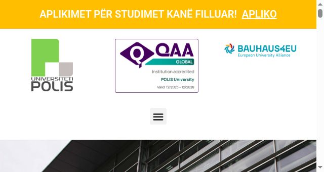 Screenshot of universitetipolis.edu.al