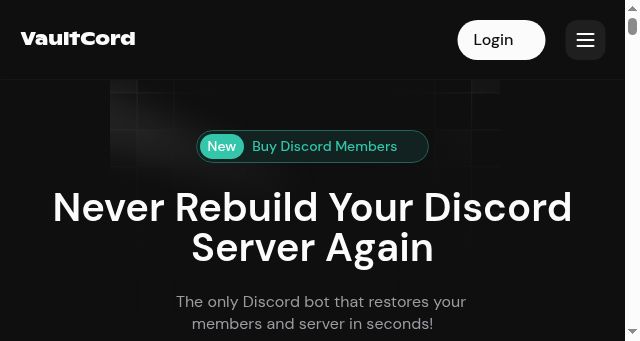 Screenshot of vaultcord.com