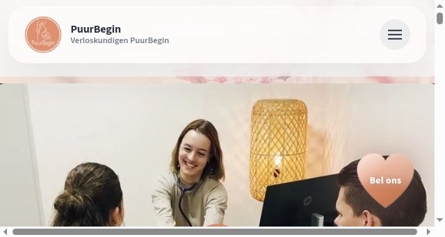 Screenshot of verloskundigenpuurbegin.nl