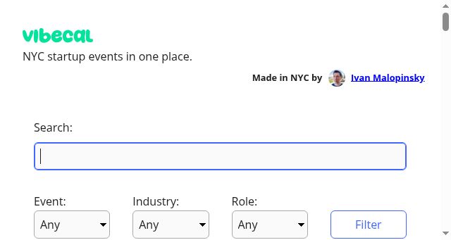 Screenshot of vibecal.com