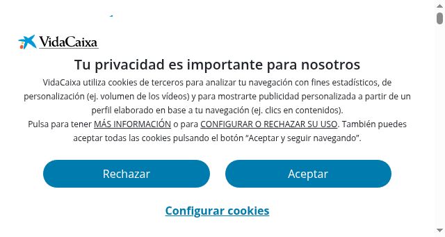 Screenshot of vidacaixa.es