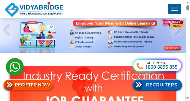 Screenshot of vidyabridge.net