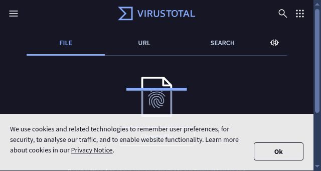 Screenshot of virustotal.com