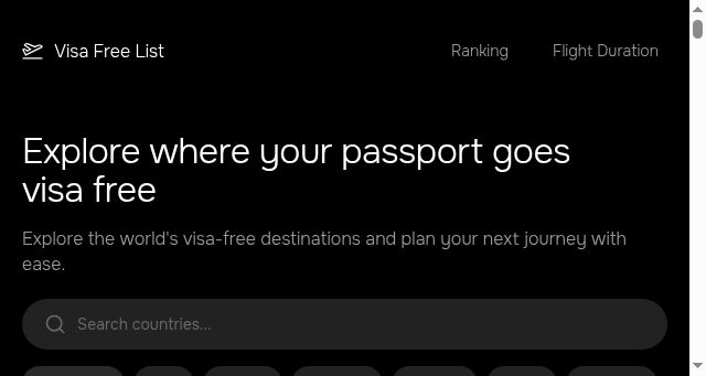 Screenshot of visafreelist.com
