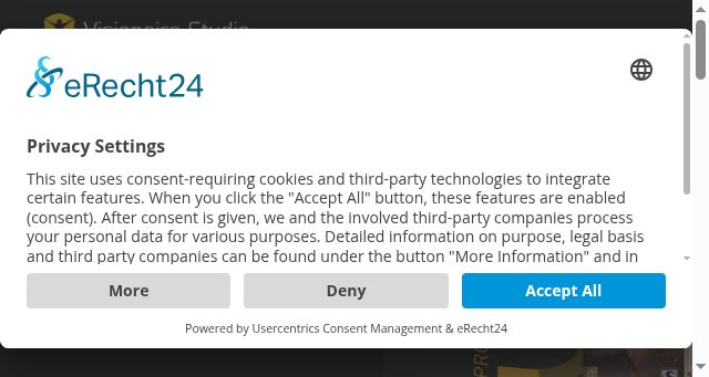 Screenshot of visionaire-studio.net