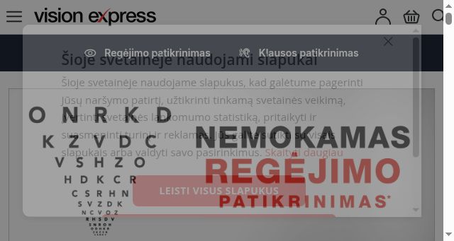 Screenshot of visionexpress.lt
