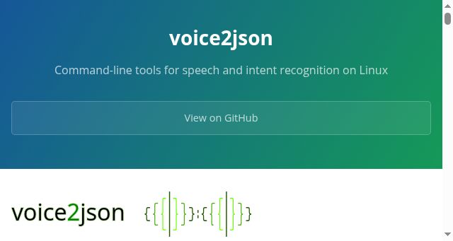 Screenshot of voice2json.org